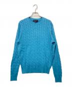 BROOKS BROTHERSブルックスブラザーズ）の古着「スーピマコットンケーブルニット」｜ブルー