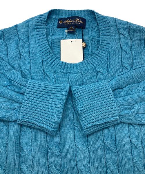 BROOKS BROTHERS（ブルックスブラザーズ）BROOKS BROTHERS (ブルックスブラザーズ) スーピマコットンケーブルニット ブルー サイズ:xsの古着・服飾アイテム