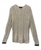 BROOKS BROTHERSブルックスブラザーズ）の古着「コットンリネン マルチケーブル クルーネック セーター」｜オートミール