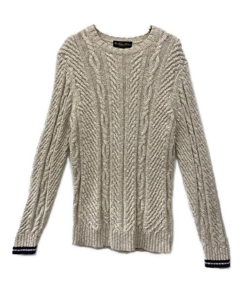 BROOKS BROTHERS（ブルックスブラザーズ）BROOKS BROTHERS (ブルックスブラザーズ) コットンリネン マルチケーブル クルーネック セーター オートミール サイズ:M 未使用品の古着・服飾アイテム