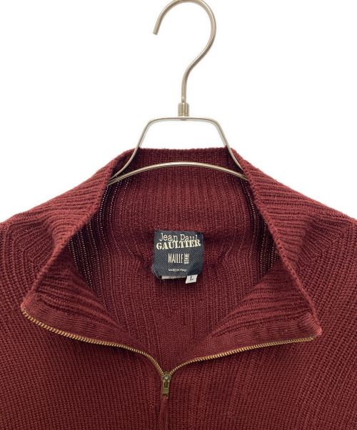 Jean Paul Gaultier homme（ジャンポールゴルチェオム）Jean Paul Gaultier homme (ジャンポールゴルチェオム) ドライバーズニット ボルドー サイズ:Lの古着・服飾アイテム