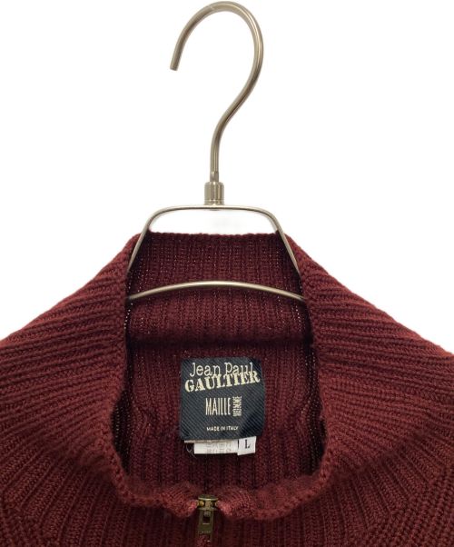Jean Paul Gaultier homme（ジャンポールゴルチェオム）Jean Paul Gaultier homme (ジャンポールゴルチェオム) ドライバーズニット ボルドー サイズ:Lの古着・服飾アイテム