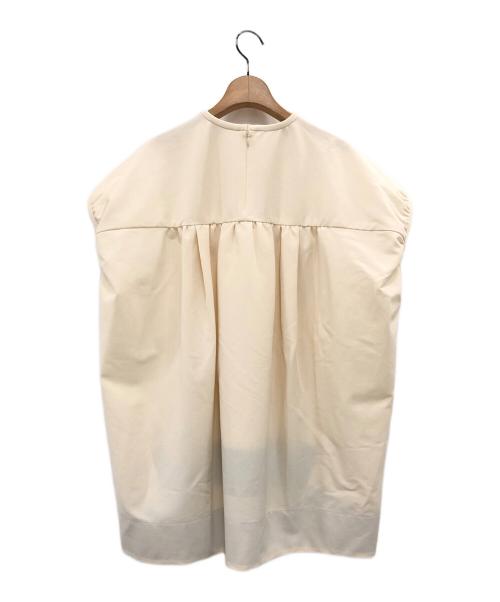 LOHEN（ローヘン）LOHEN (ローヘン) トリコットピケギャザースリーブブラウス ベージュ サイズ:Fの古着・服飾アイテム