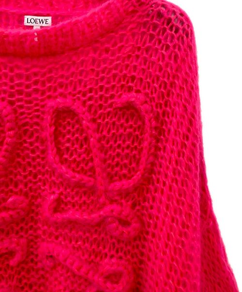 LOEWE（ロエベ）LOEWE (ロエベ) アナグラムクルーネックニット ピンク サイズ:Mの古着・服飾アイテム
