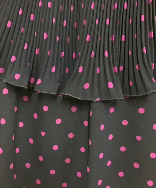ANAYI（アナイ）ANAYI (アナイ) ハートドットプリントプリーツエリ ブラウス ネイビー サイズ:38の古着・服飾アイテム