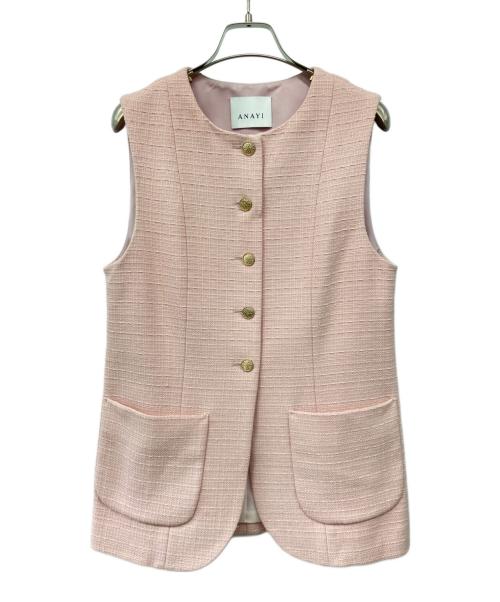 ANAYI（アナイ）ANAYI (アナイ) コットンオックスパッチポケットジレ ピンク サイズ:38の古着・服飾アイテム