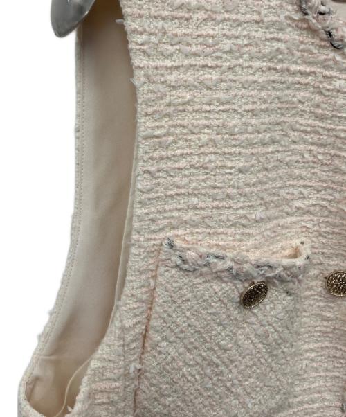 ANAYI（アナイ）ANAYI (アナイ) フラッフィーツイード4ポケットジレ ピンク サイズ:38の古着・服飾アイテム