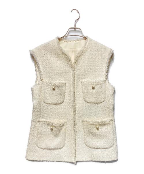 ANAYI（アナイ）ANAYI (アナイ) ファンシーツィード4ポケットジレ ホワイト サイズ:38の古着・服飾アイテム