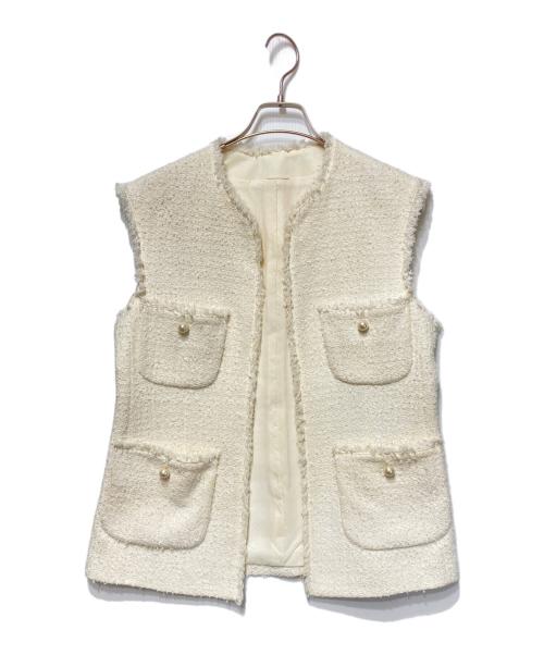 ANAYI（アナイ）ANAYI (アナイ) ファンシーツィード4ポケットジレ ホワイト サイズ:38の古着・服飾アイテム