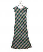 leur logetteルールロジェット）の古着「flair check Dress」｜ピンク