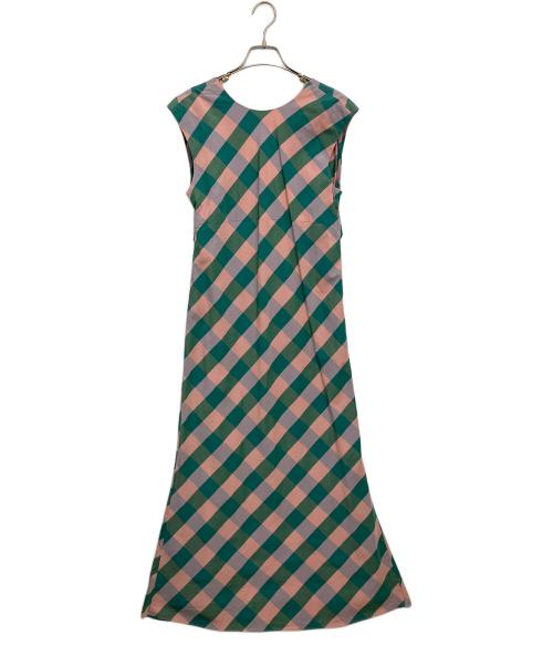 leur logette（ルールロジェット）leur logette (ルールロジェット) flair check Dress ピンク サイズ:1の古着・服飾アイテム