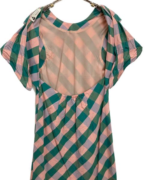 leur logette（ルールロジェット）leur logette (ルールロジェット) flair check Dress ピンク サイズ:1の古着・服飾アイテム