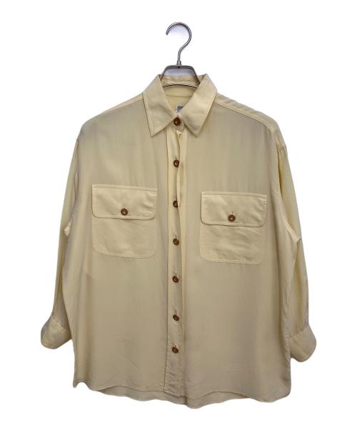 CHANEL（シャネル）CHANEL (シャネル) ロゴボタンシルクシャツ イエロー サイズ:34の古着・服飾アイテム