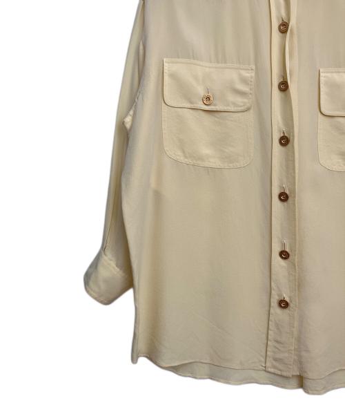 CHANEL（シャネル）CHANEL (シャネル) ロゴボタンシルクシャツ イエロー サイズ:34の古着・服飾アイテム