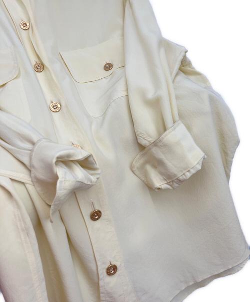 CHANEL（シャネル）CHANEL (シャネル) ロゴボタンシルクシャツ イエロー サイズ:34の古着・服飾アイテム
