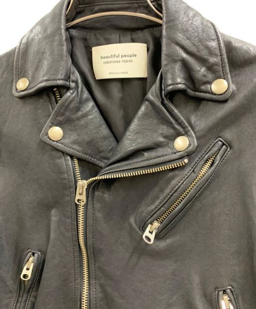 beautiful people（ビューティフルピープル）beautiful people (ビューティフルピープル) beautiful people　レザーライダースジャケット ブラック サイズ:130の古着・服飾アイテム