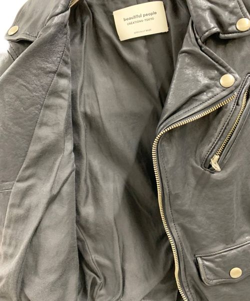 beautiful people（ビューティフルピープル）beautiful people (ビューティフルピープル) beautiful people　レザーライダースジャケット ブラック サイズ:130の古着・服飾アイテム