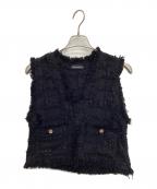 MAISON SPECIALメゾンスペシャル）の古着「Tweed Short Length Vest」｜ブラック