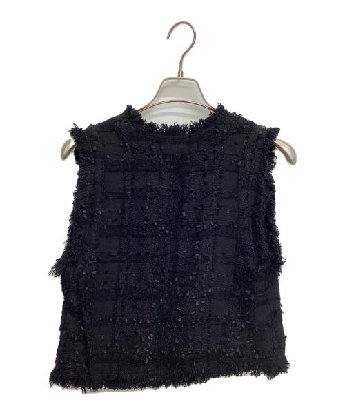 MAISON SPECIAL（メゾンスペシャル）MAISON SPECIAL (メゾンスペシャル) Tweed Short Length Vest ブラック サイズ:FREEの古着・服飾アイテム