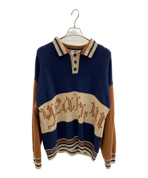 son of the cheese（（サノバチーズ））son of the cheese (（サノバチーズ）) Yeah um no Knit マルチカラー サイズ:Lの古着・服飾アイテム