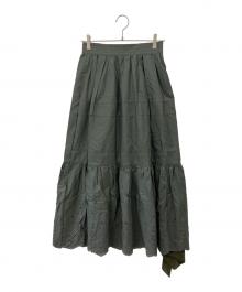 ticca（ティッカ）の古着「レースティアードスカート」｜グレー