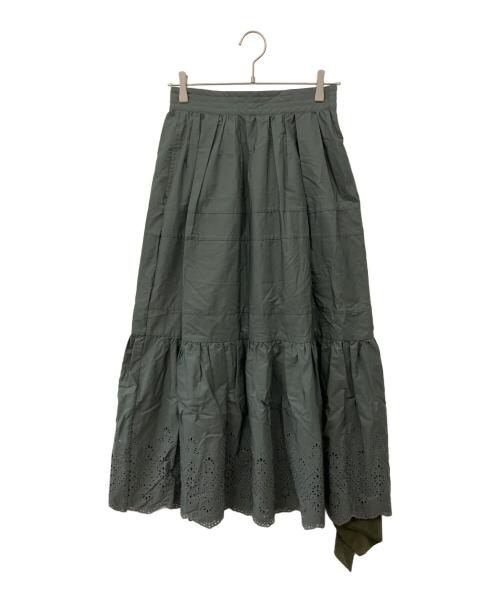 ticca（ティッカ）TICCA (ティッカ) レースティアードスカート グレー サイズ:Freeの古着・服飾アイテム