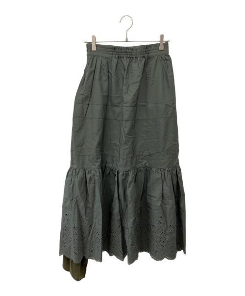 ticca（ティッカ）TICCA (ティッカ) レースティアードスカート グレー サイズ:Freeの古着・服飾アイテム