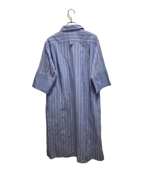 MARGARET HOWELL（マーガレットハウエル）MARGARET HOWELL (マーガレットハウエル) WIDE PJ STRIPE COTTON ストライプ シャツワンピース ブルー サイズ:2の古着・服飾アイテム