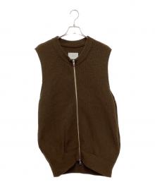 stein（シュタイン）の古着「Oversized Drivers Knit Zip Vest」｜ブラウン