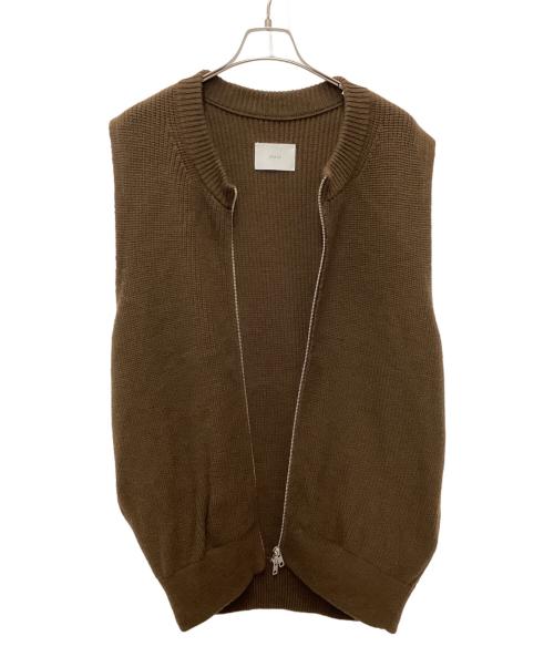 stein（シュタイン）stein (シュタイン) Oversized Drivers Knit Zip Vest ブラウン サイズ:Mの古着・服飾アイテム