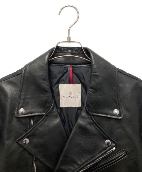 MONCLER（モンクレール）MONCLER (モンクレール) PAVOT/バイカーダウンジャケット ブラック サイズ:4の古着・服飾アイテム