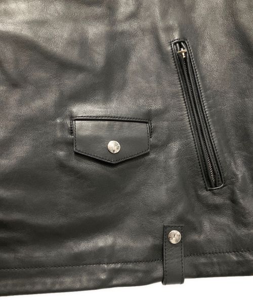 MONCLER（モンクレール）MONCLER (モンクレール) PAVOT/バイカーダウンジャケット ブラック サイズ:4の古着・服飾アイテム