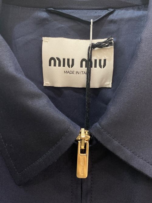 MIU MIU（ミュウミュウ）MIU MIU (ミュウミュウ) バタヴィア ブルゾンジャケット ネイビー サイズ:40の古着・服飾アイテム