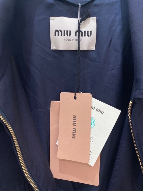 MIU MIU（ミュウミュウ）MIU MIU (ミュウミュウ) バタヴィア ブルゾンジャケット ネイビー サイズ:40の古着・服飾アイテム