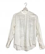 BOURRIENNEブリエンヌ）の古着「バンドカラーリネンシャツ」｜ホワイト