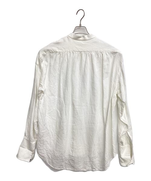 BOURRIENNE（ブリエンヌ）BOURRIENNE (ブリエンヌ) バンドカラーリネンシャツ ホワイト サイズ:Mの古着・服飾アイテム