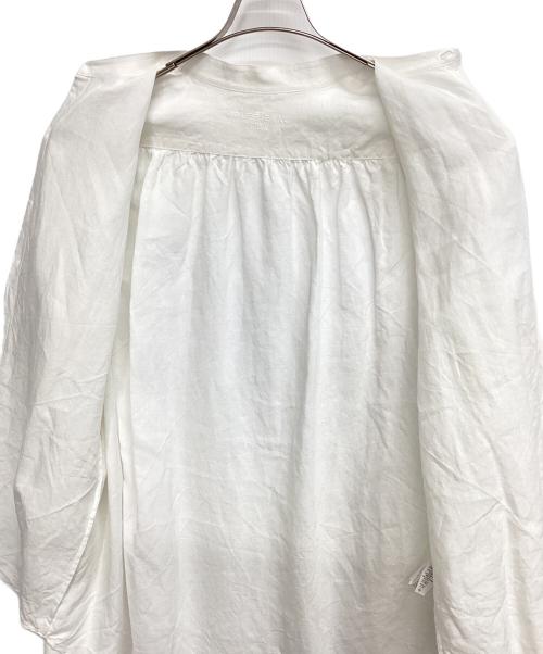 BOURRIENNE（ブリエンヌ）BOURRIENNE (ブリエンヌ) バンドカラーリネンシャツ ホワイト サイズ:Mの古着・服飾アイテム