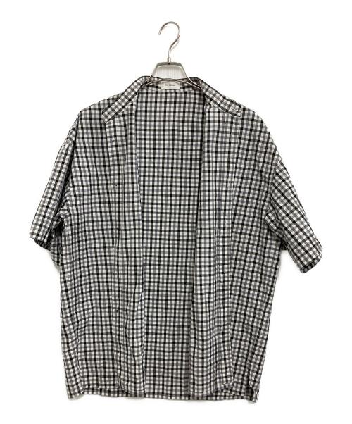 THE RERACS（ザ リラクス）THE RERACS (ザ リラクス) BAND COLLAR PLACKET SHORT SLEEVE SHIRTS グレー サイズ:48の古着・服飾アイテム