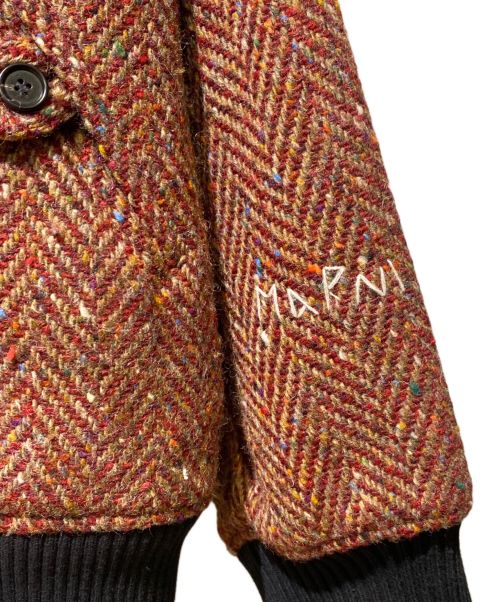 MARNI（マルニ）MARNI (マルニ) Herringbone Tweed Blouson（ヘリンボーンツイードブルゾン） レッド サイズ:50の古着・服飾アイテム