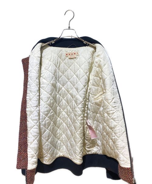 MARNI（マルニ）MARNI (マルニ) Herringbone Tweed Blouson（ヘリンボーンツイードブルゾン） レッド サイズ:50の古着・服飾アイテム