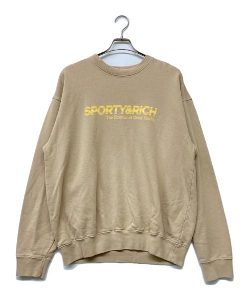 Sporty & Rich（スポーティーアンドリッチ）Sporty & Rich (スポーティーアンドリッチ) プリントスウェット ベージュ サイズ:Lの古着・服飾アイテム