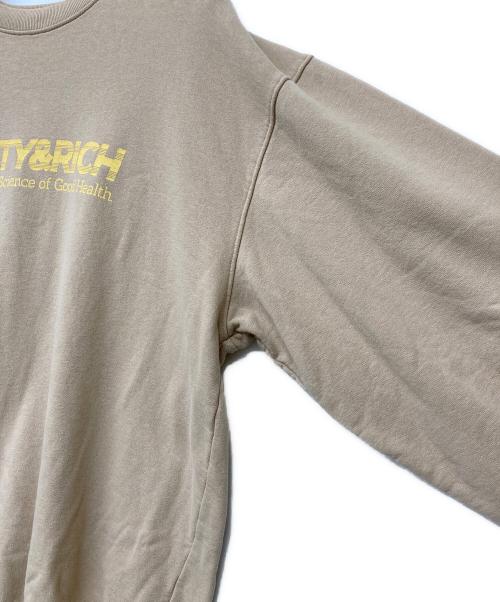 Sporty & Rich（スポーティーアンドリッチ）Sporty & Rich (スポーティーアンドリッチ) プリントスウェット ベージュ サイズ:Lの古着・服飾アイテム