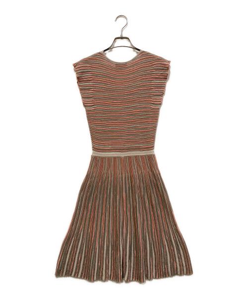 EMPORIO ARMANI（エンポリオアルマーニ）EMPORIO ARMANI (エンポリオアルマーニ) 半袖ワンピース グレー×ピンク サイズ:SIZE 38の古着・服飾アイテム