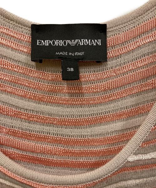EMPORIO ARMANI（エンポリオアルマーニ）EMPORIO ARMANI (エンポリオアルマーニ) 半袖ワンピース グレー×ピンク サイズ:SIZE 38の古着・服飾アイテム