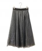 GRACE CLASSグレースクラス）の古着「千鳥グリッターチュールスカート」｜ブラック