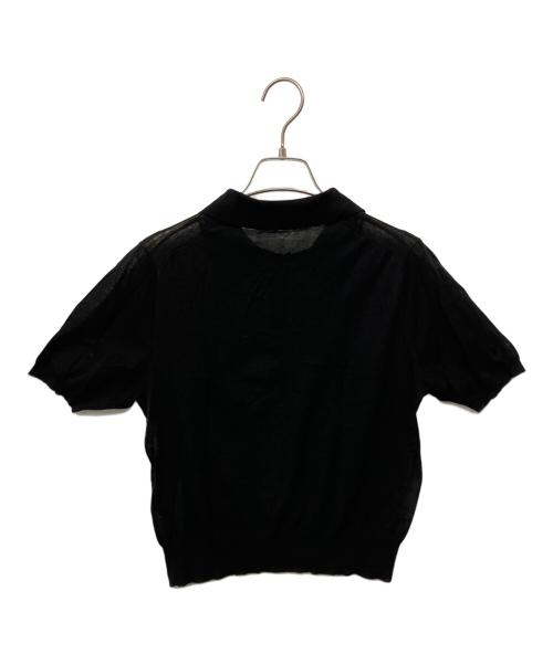 EVERYDAY I LIKE.（エヴリデイ アイ ライク）EVERYDAY I LIKE. (エヴリデイ アイ ライク) Cotton Poloshirt ニット ブラック サイズ:Fの古着・服飾アイテム