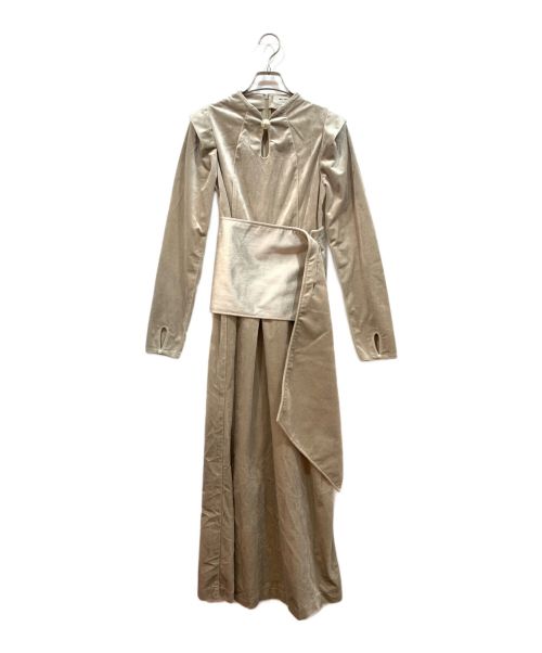 melt the lady（メルトザレディ）melt the lady (メルトザレディ) パールタックロングドレス ベージュ サイズ:Fの古着・服飾アイテム