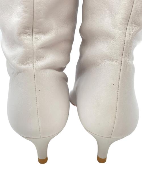 DIANA（ダイアナ）DIANA (ダイアナ) カーフミドルブーツ ホワイト サイズ:23 1/2の古着・服飾アイテム