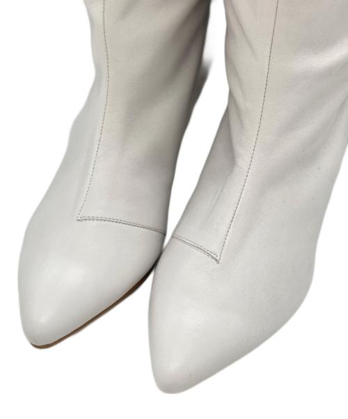 DIANA（ダイアナ）DIANA (ダイアナ) カーフミドルブーツ ホワイト サイズ:23 1/2の古着・服飾アイテム