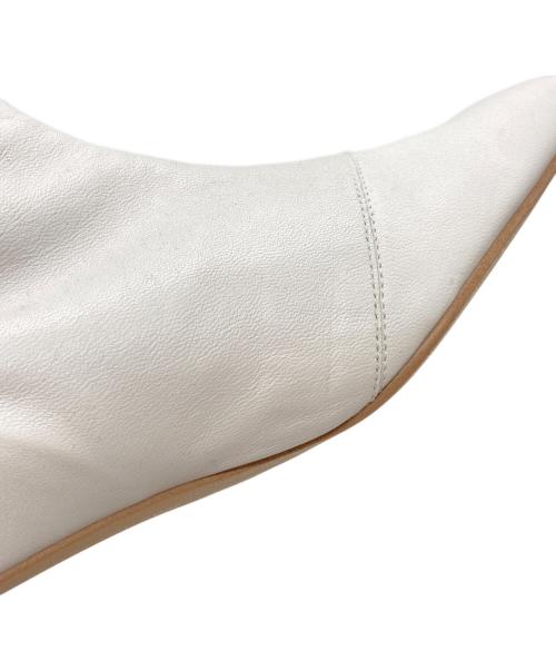 DIANA（ダイアナ）DIANA (ダイアナ) カーフミドルブーツ ホワイト サイズ:23 1/2の古着・服飾アイテム